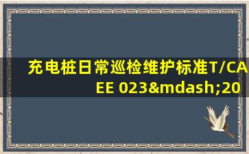 充电桩日常巡检维护标准T/CAEE 023—2020